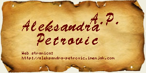 Aleksandra Petrović vizit kartica